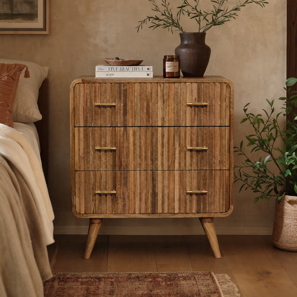 T-bar Ridged Chest | Solid Mango Wood