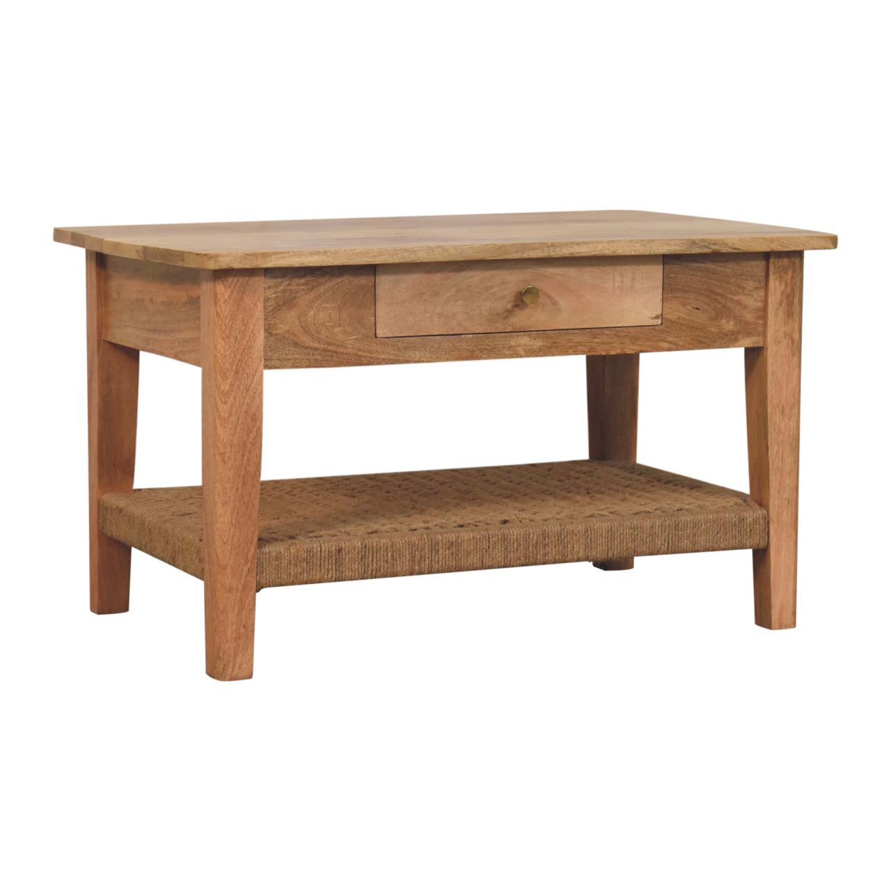 Rope 2 Drawers Coffee Table | Solid Mango Wood