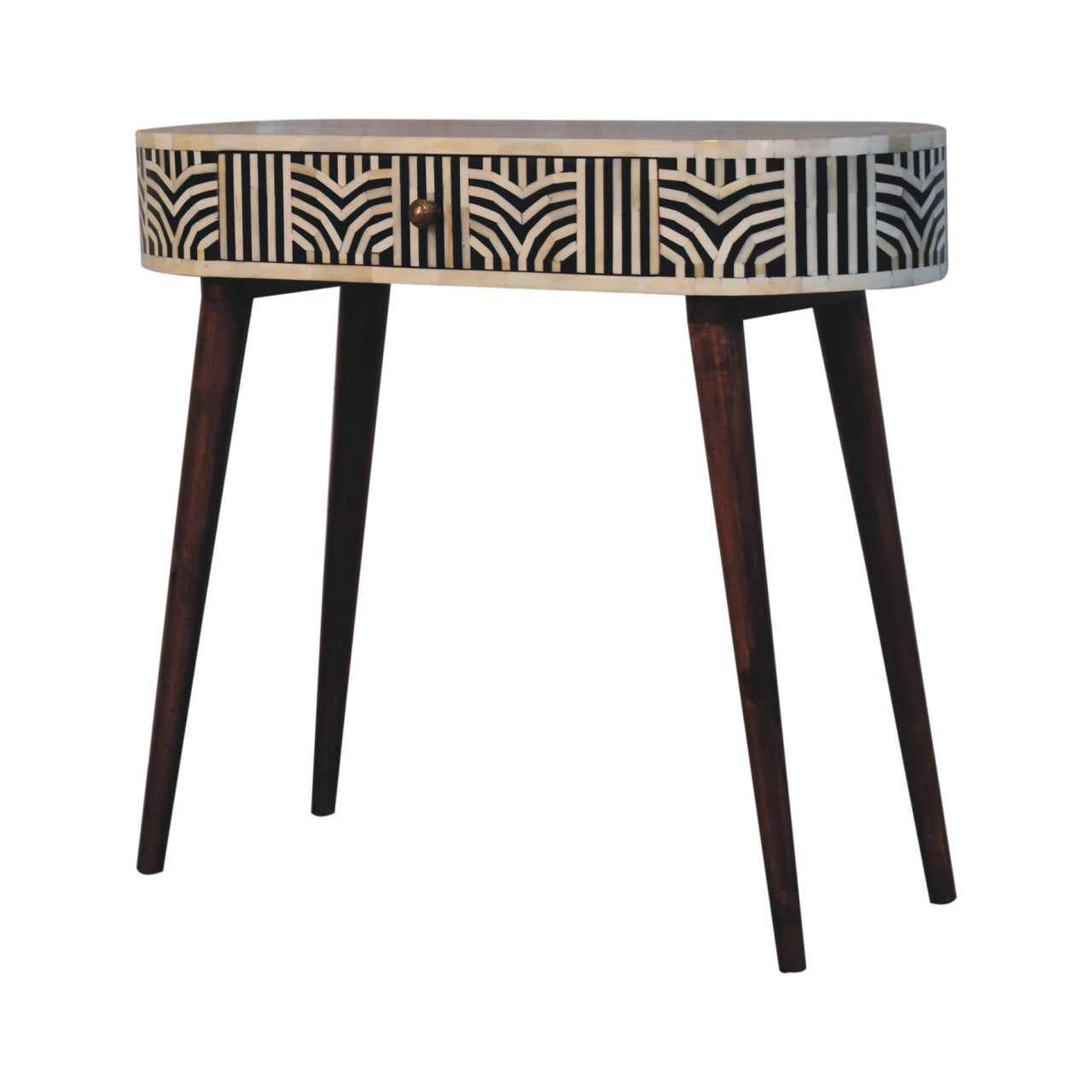Honey Caramel Edessa Bone Inlay Console Table | Solid Mango Wood