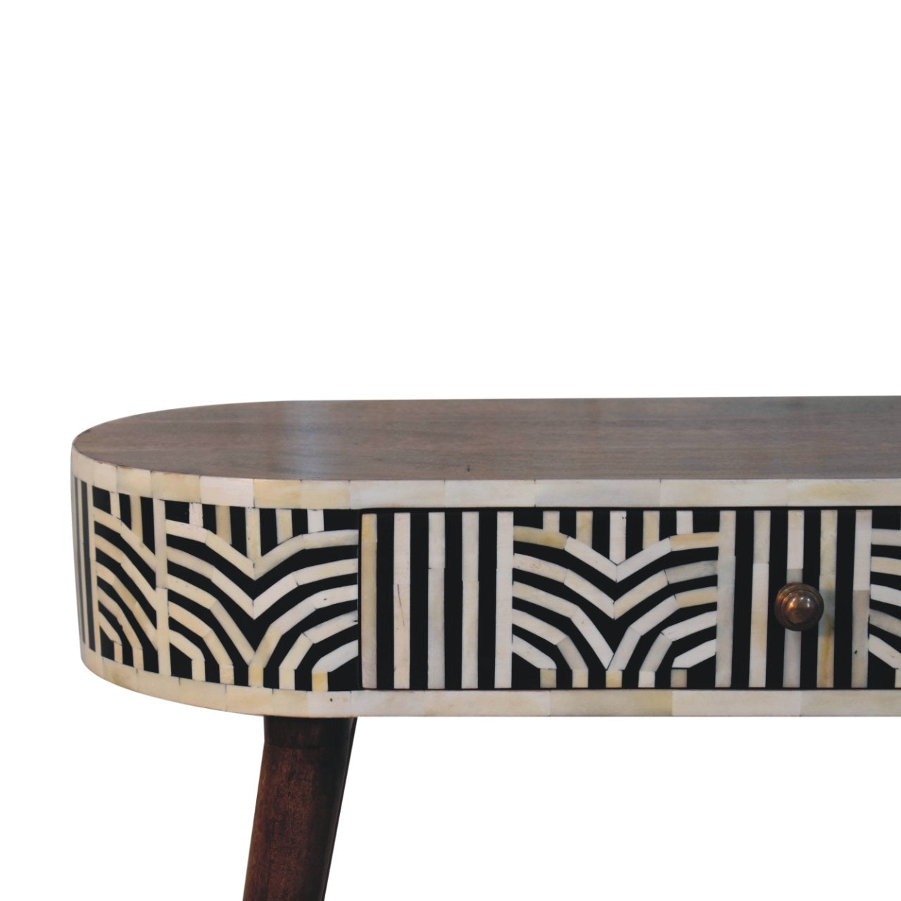 Honey Caramel Edessa Bone Inlay Console Table | Solid Mango Wood