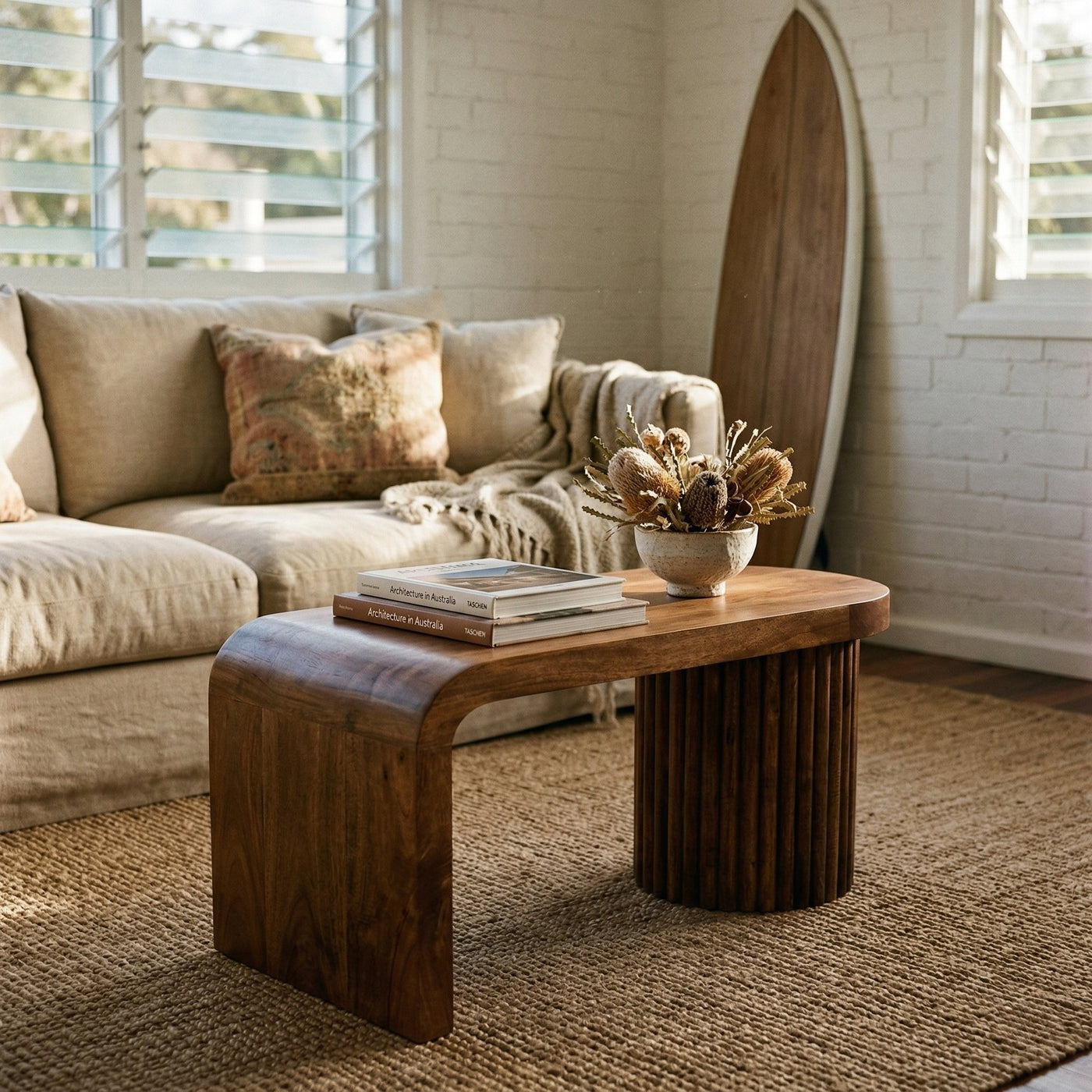 Honey Caramel Serenity Coffee Table | Solid Mango Wood