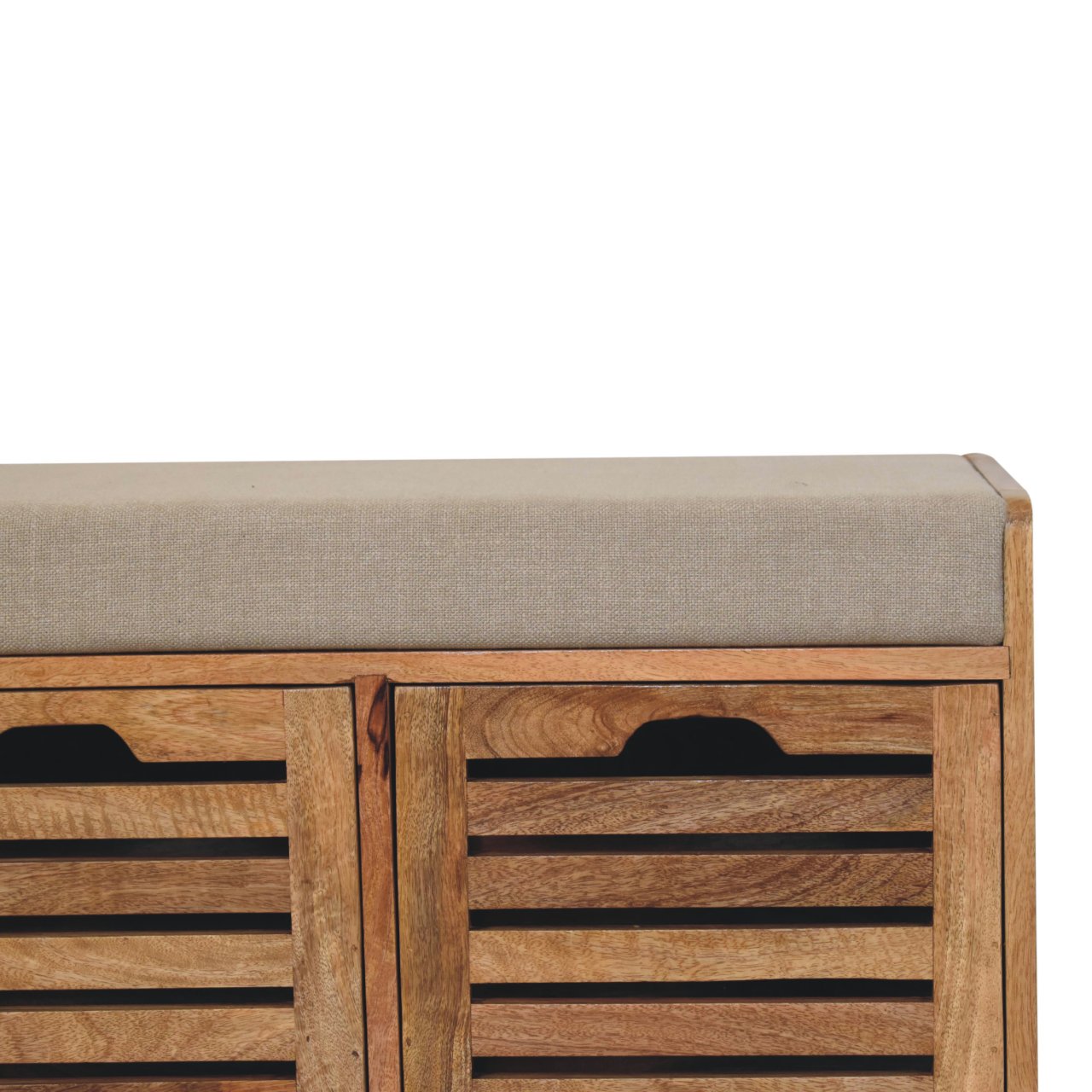 Shutter Oak-ish Shoe Bench | Solid Mango Wood