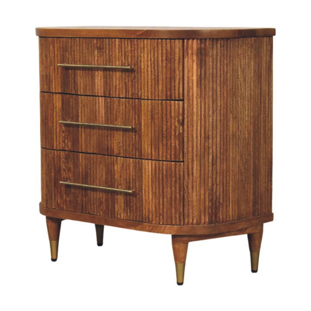 Emerson Ribbed 3-Drawer Chest | Solid Mango Wood