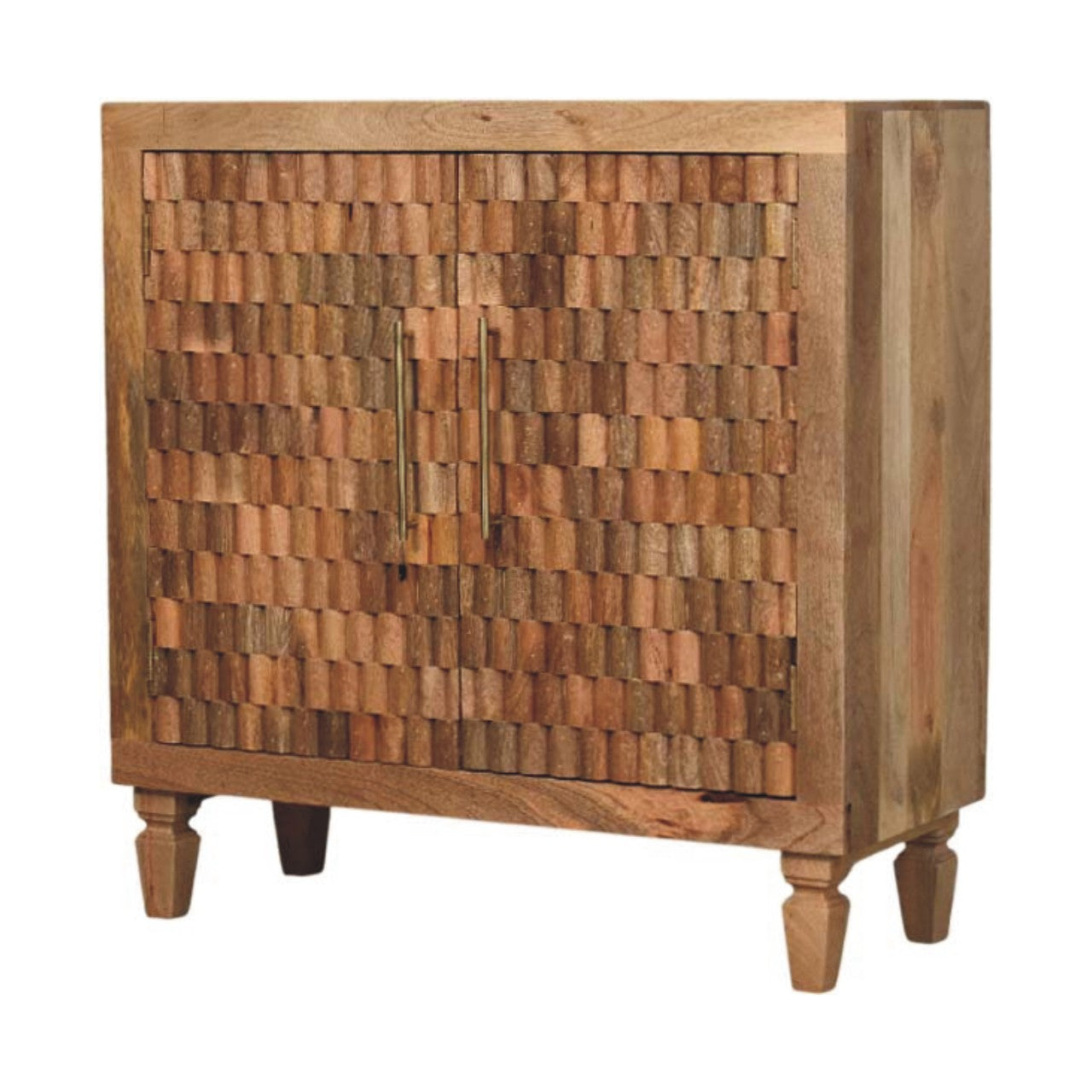 Cadiz Carved Block Cabinet | Solid Mango Wood