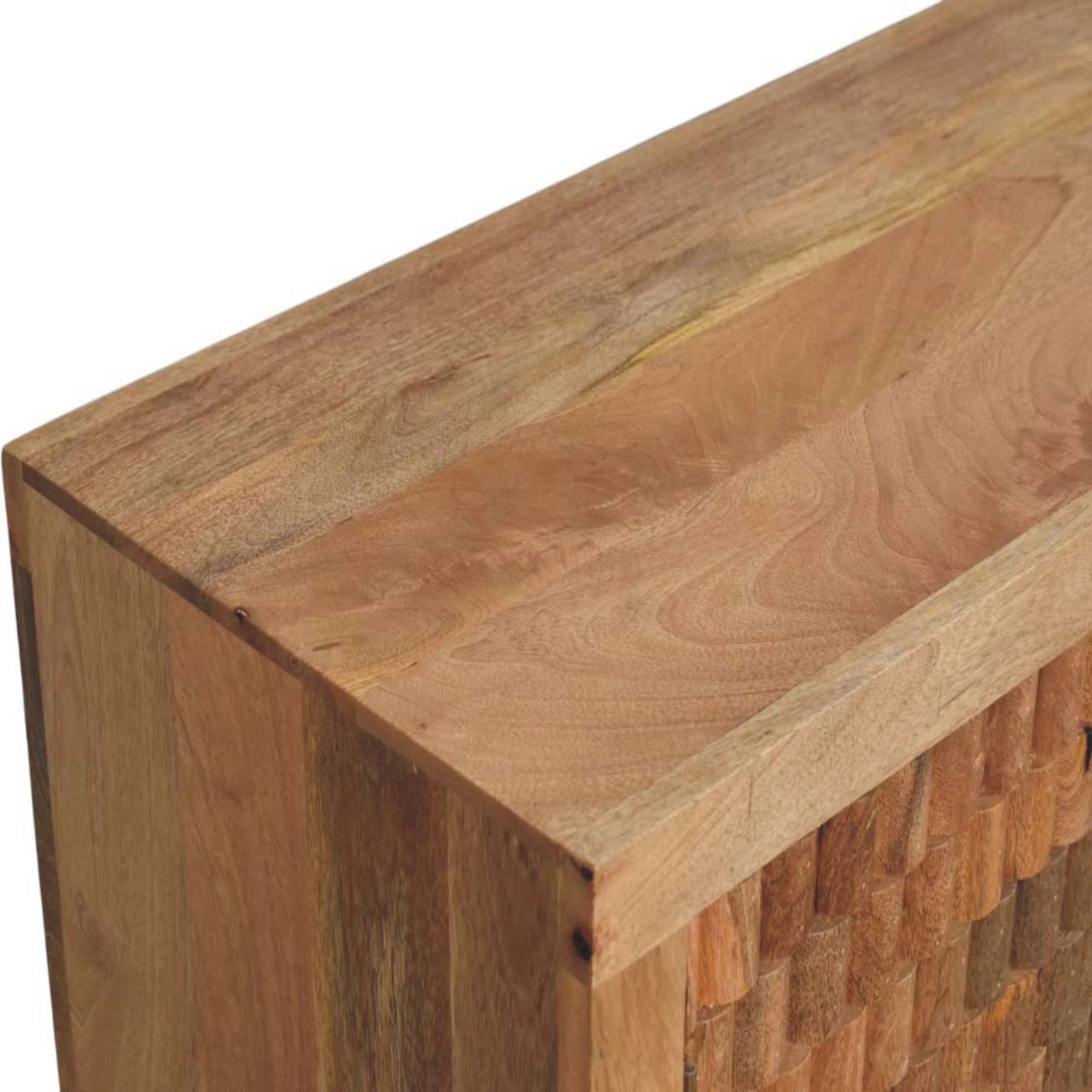 Cadiz Carved Block Cabinet | Solid Mango Wood