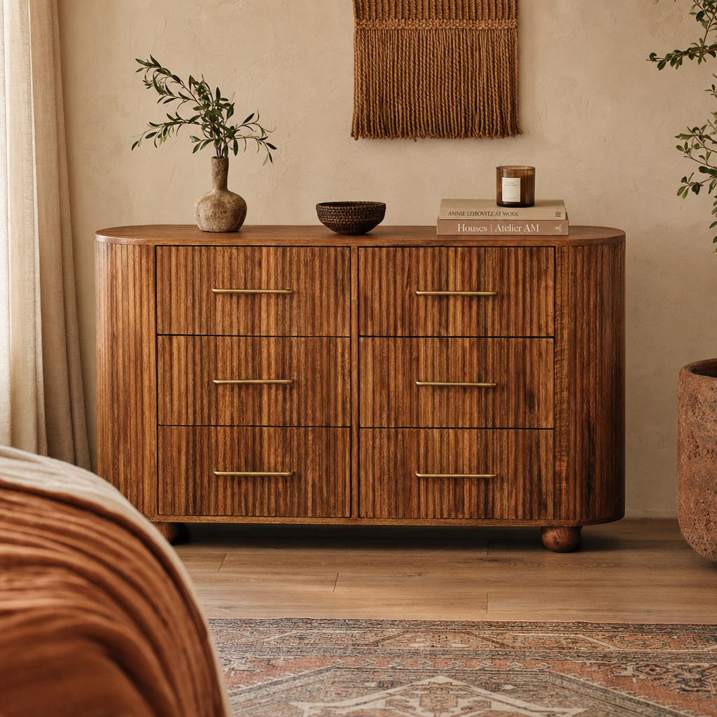 Ridgefront Chest - Amber Oak | Solid Mango Wood