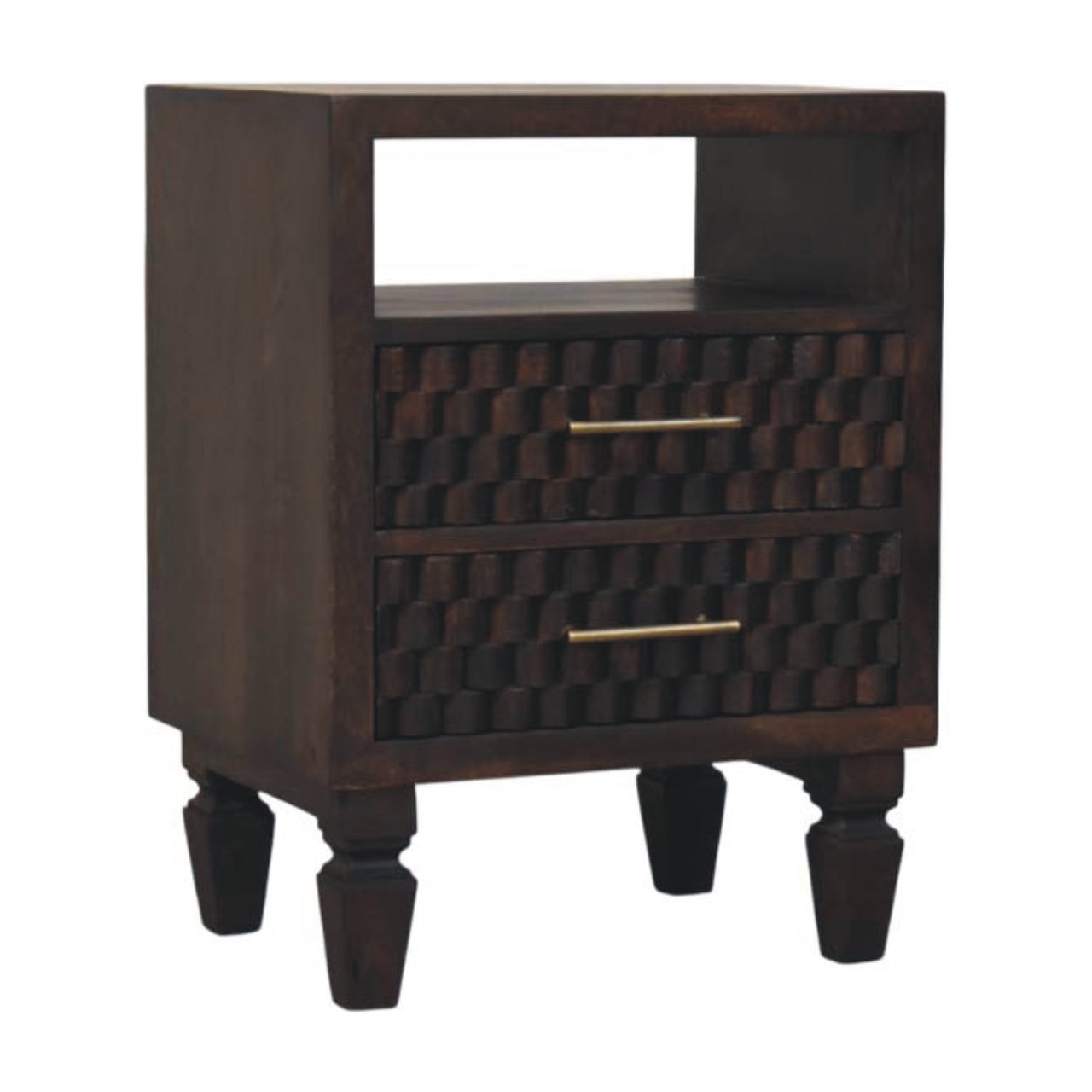 Cadiz Carved Bedside Table | Solid Mango Wood