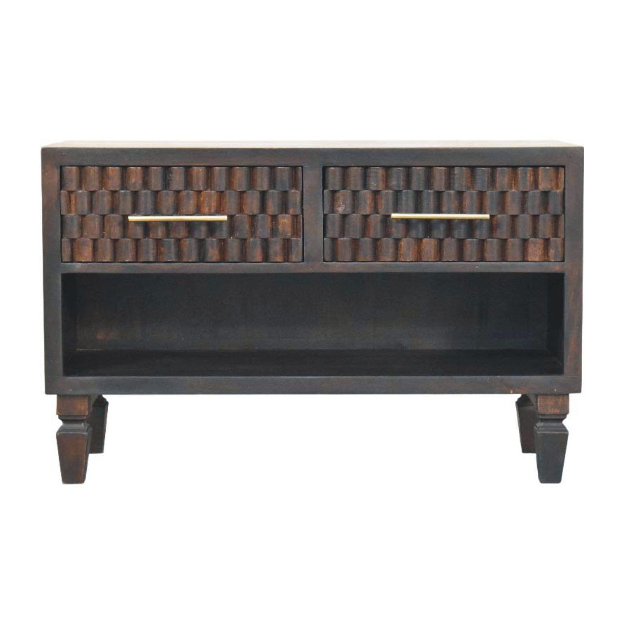 Cadiz Carved Shoe Storage Bench | Solid Mango Wood