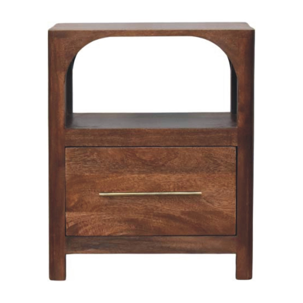 Arc-Line Bedside Table | Solid Mango Wood