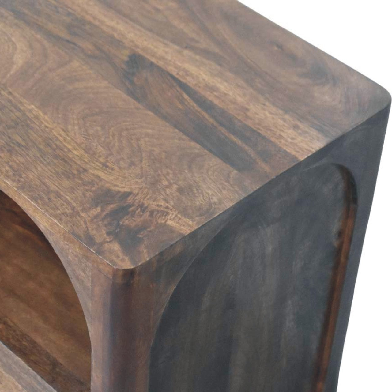 Arc-Line Bedside Table | Solid Mango Wood