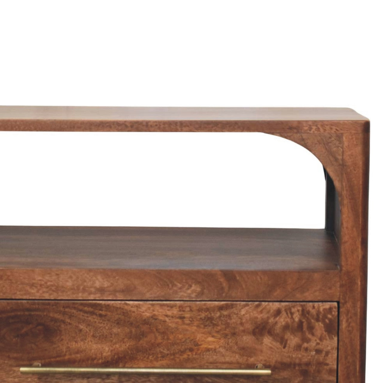 Arc-Line Media Console | Solid Mango Wood