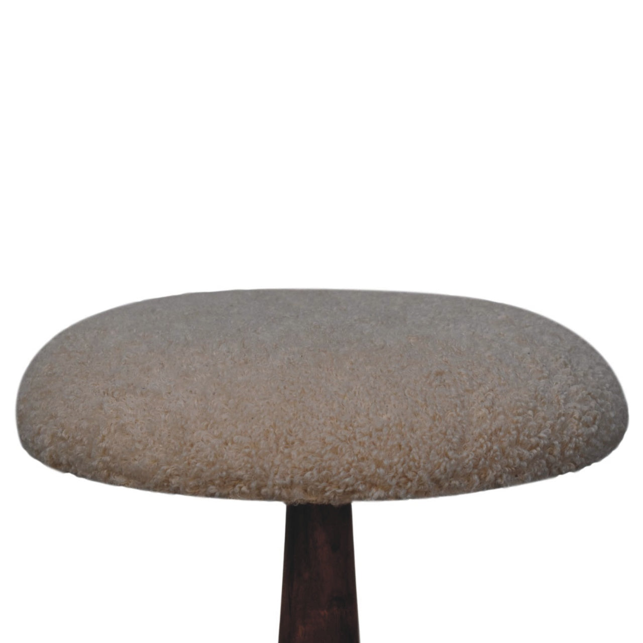 Boucle Teak Accent Stool | Solid Mango Wood