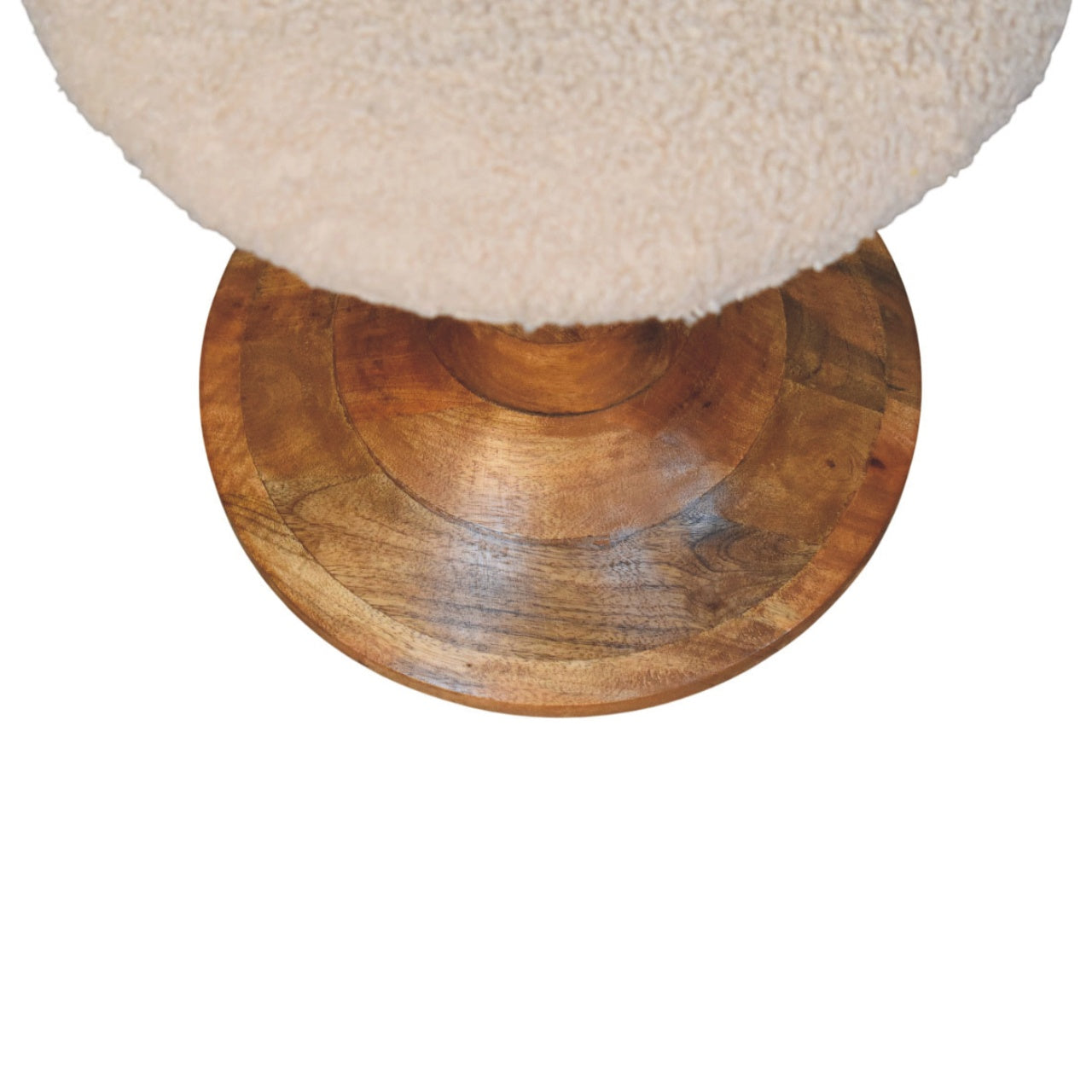 Boucle Teak Accent Stool | Solid Mango Wood