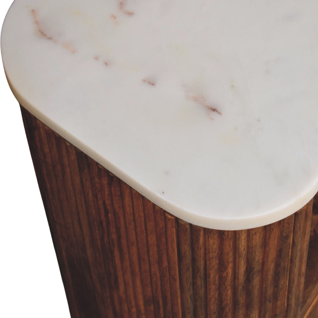 Beaumont Marble Bedside Table | Solid Mango Wood