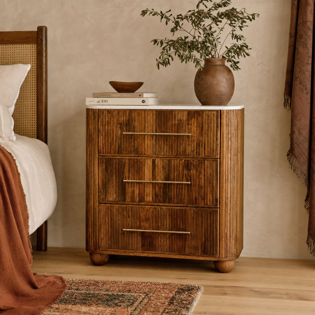 Beaumont Marble Chest | Solid Mango Wood