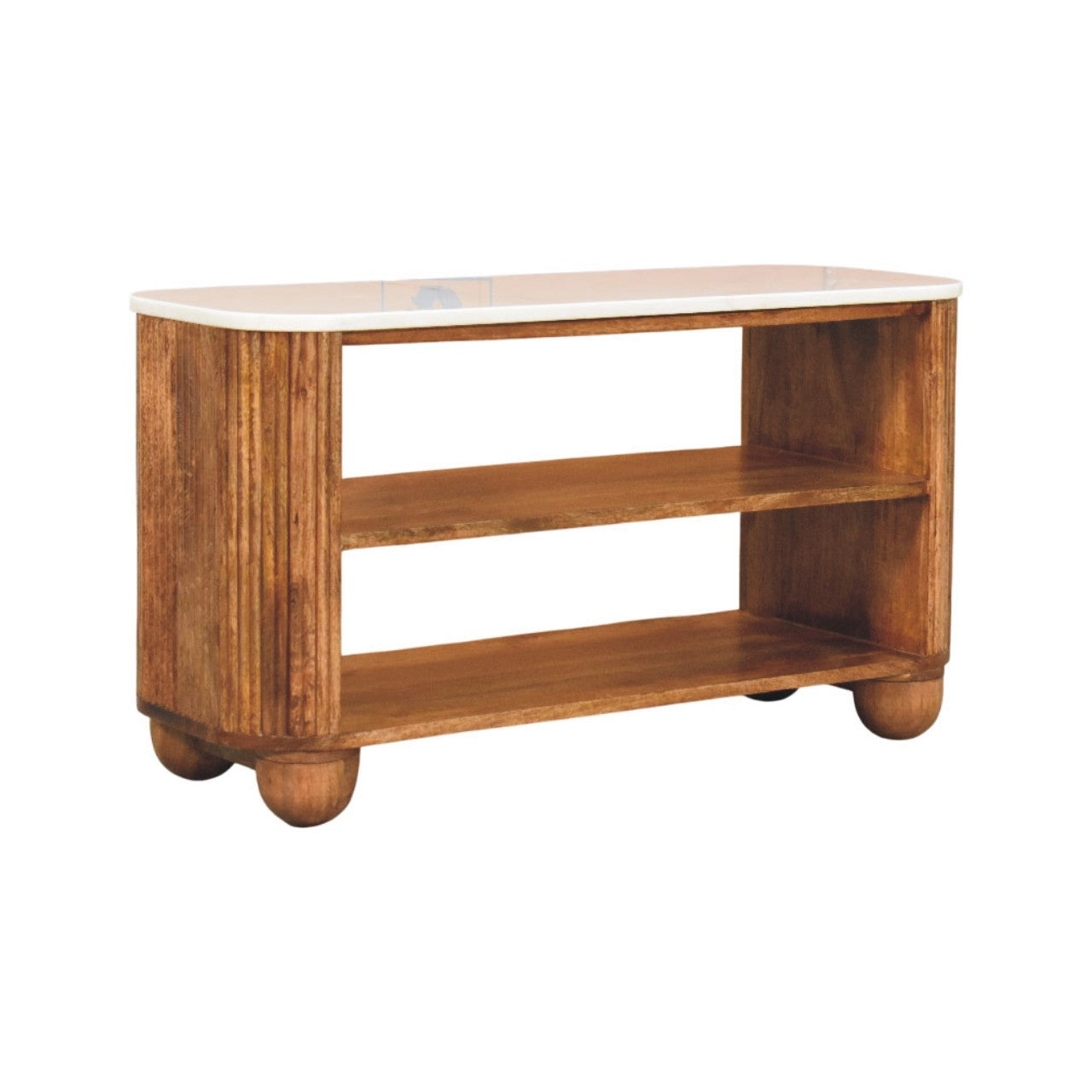 Beaumont Marble Shoe Bench | Solid Mango Wood