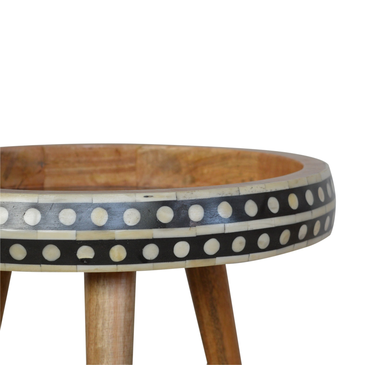 Small Dotted End Table | Solid Mango Wood
