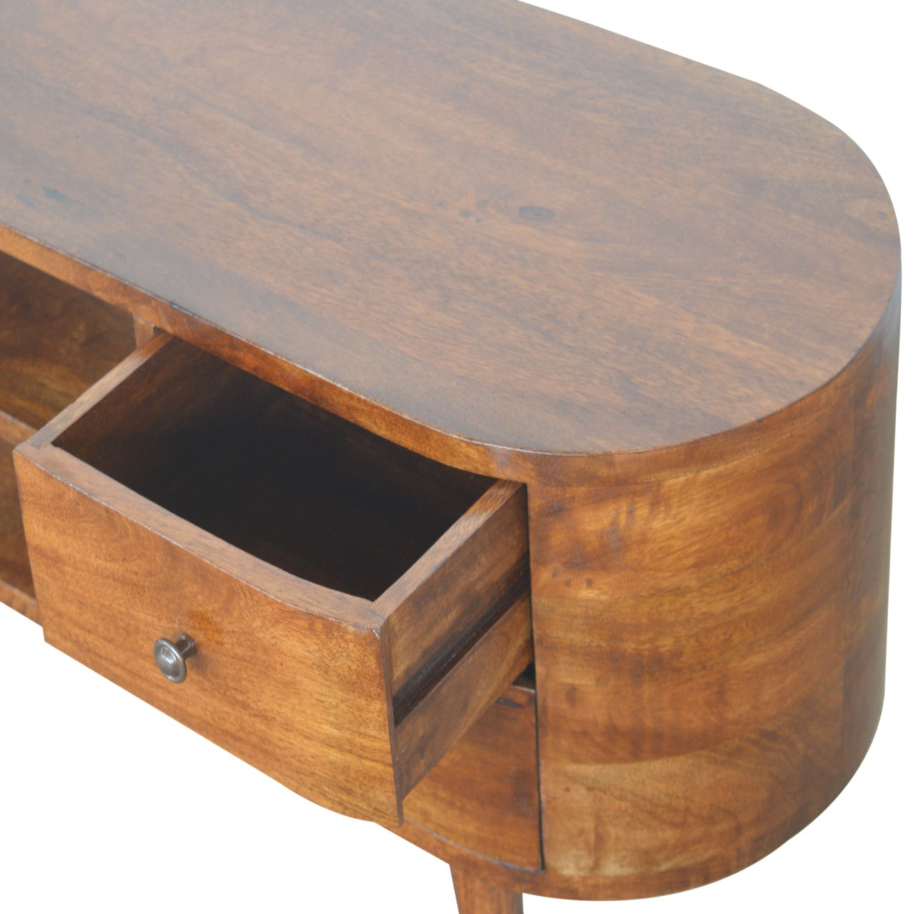 Chestnut Rounded Entertainment Unit | Solid Mango Wood