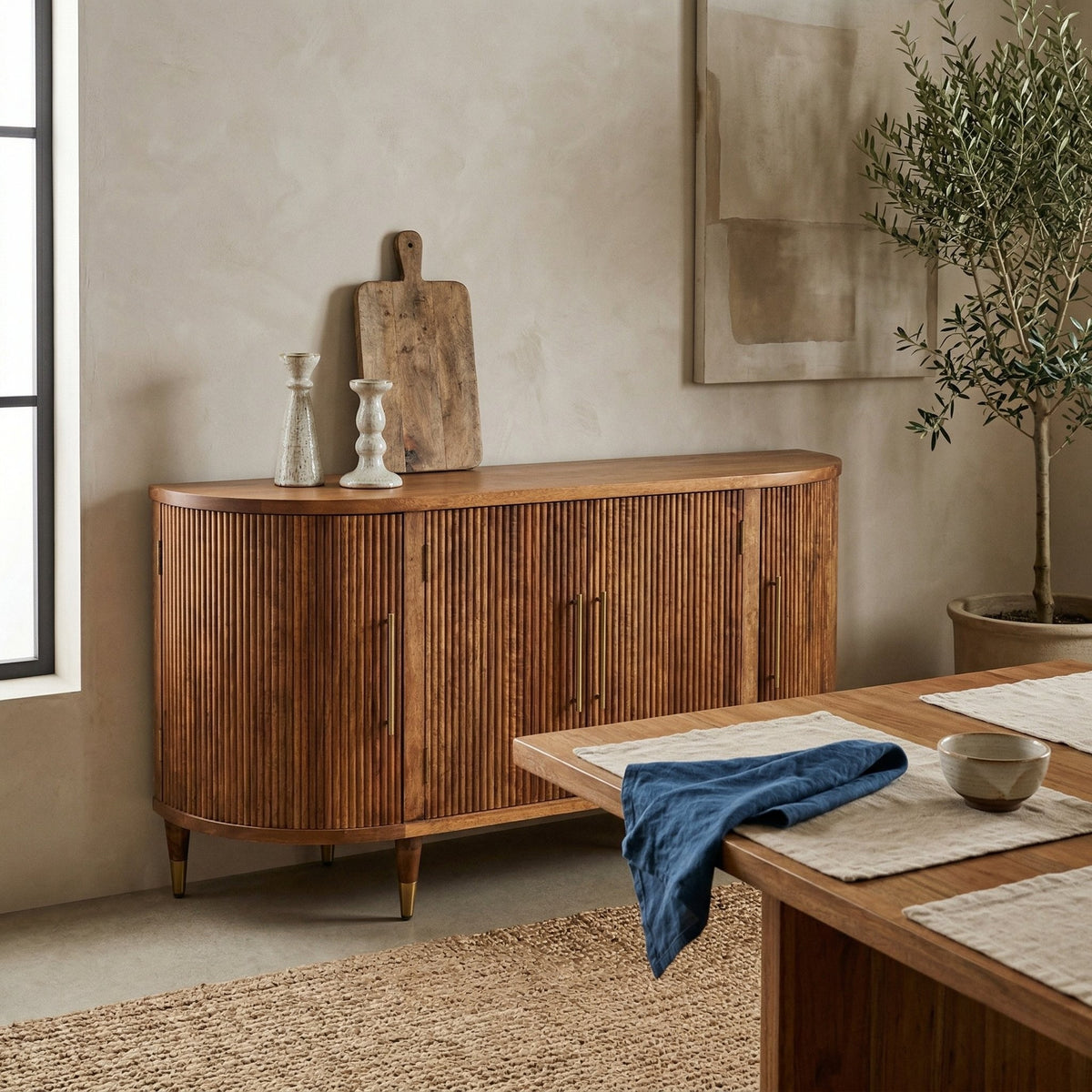 Ravello Curved 4-Door Sideboard — lifestyle photo