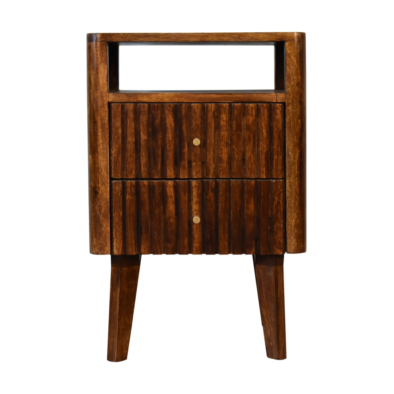 Reeve Nightstand — main view, handcrafted solid mango wood