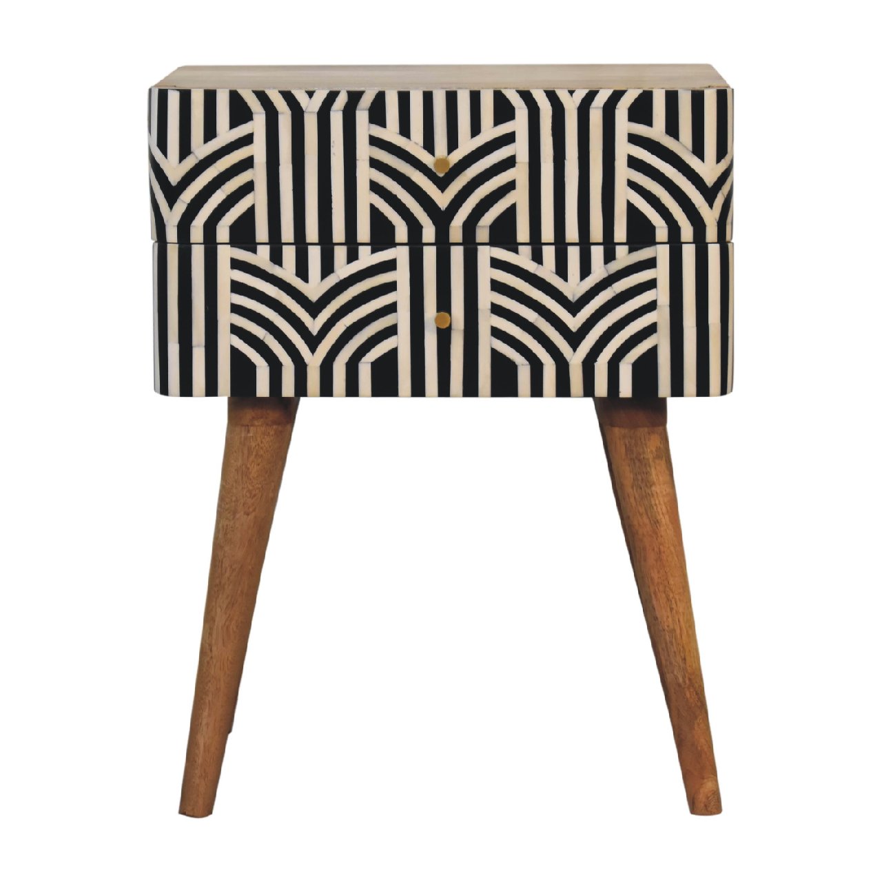 Edessa Bone Inlay nightstand | Solid Mango Wood