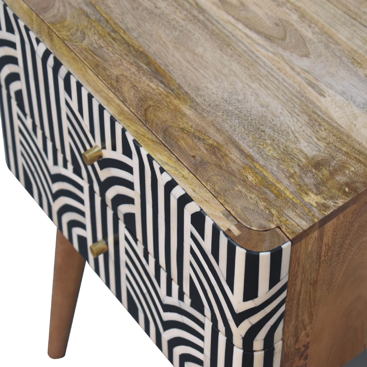 Edessa Bone Inlay nightstand | Solid Mango Wood