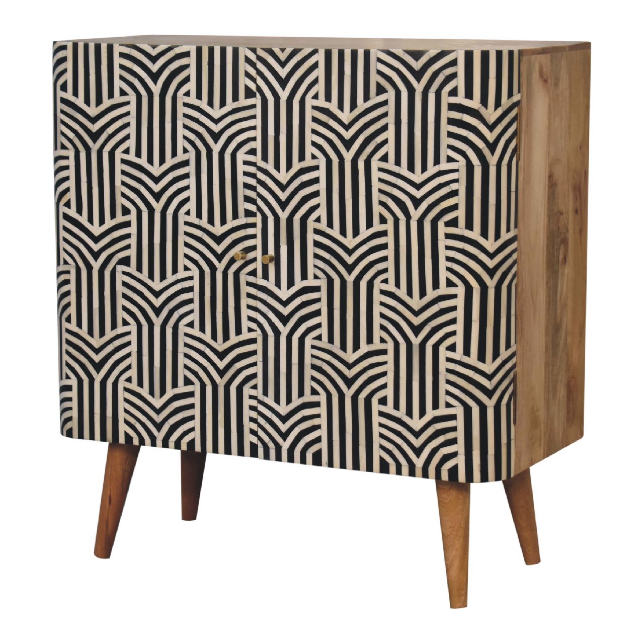 Edessa Bone Inlay Cabinet — front three-quarter view