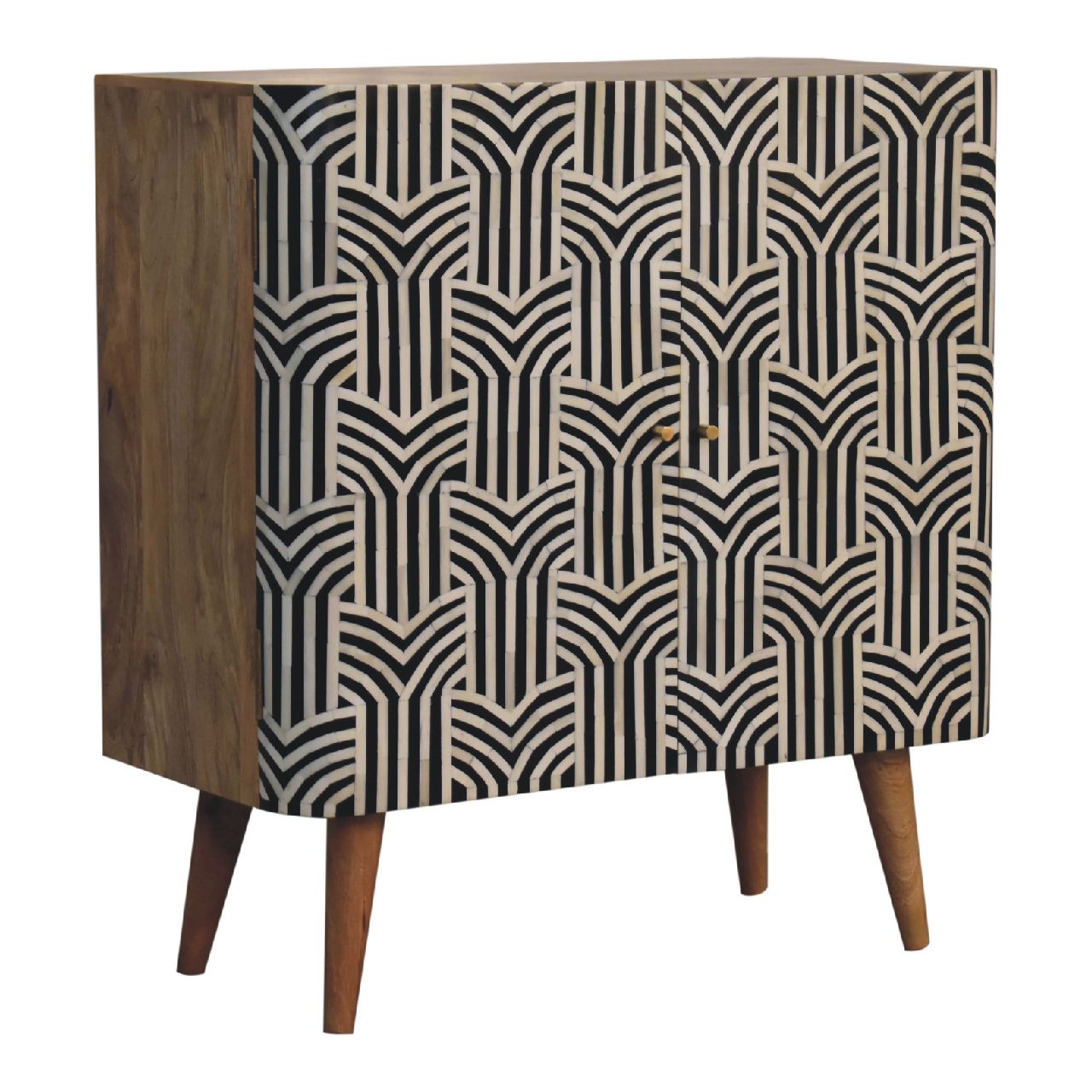 Edessa Bone Inlay Cabinet — side angle