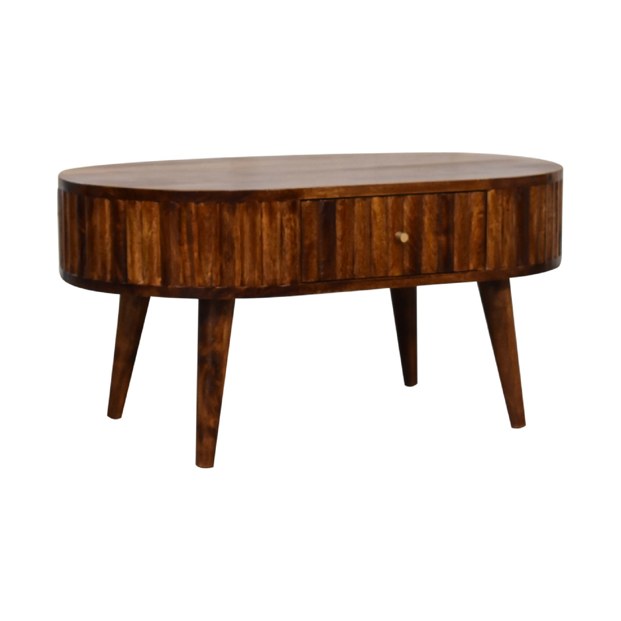 Stripe Chestnut Coffee Table — side angle