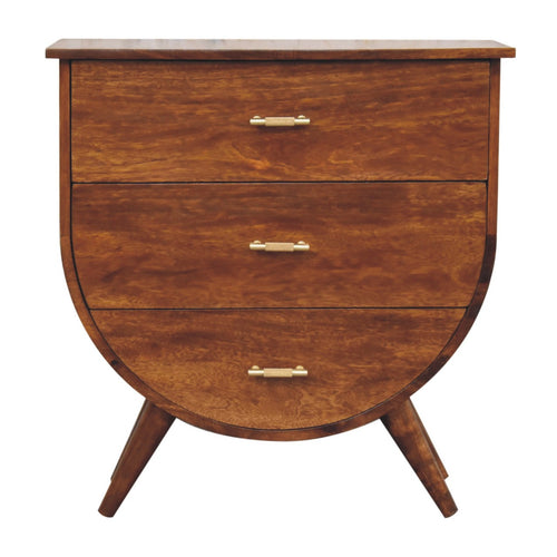 Agra Bedside Table — main view, handcrafted solid mango wood