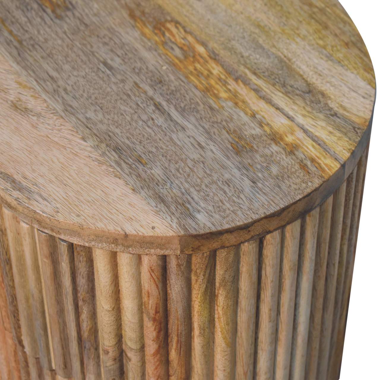 Soba Ball 3 Drawer Bedside Table | Solid Mango Wood