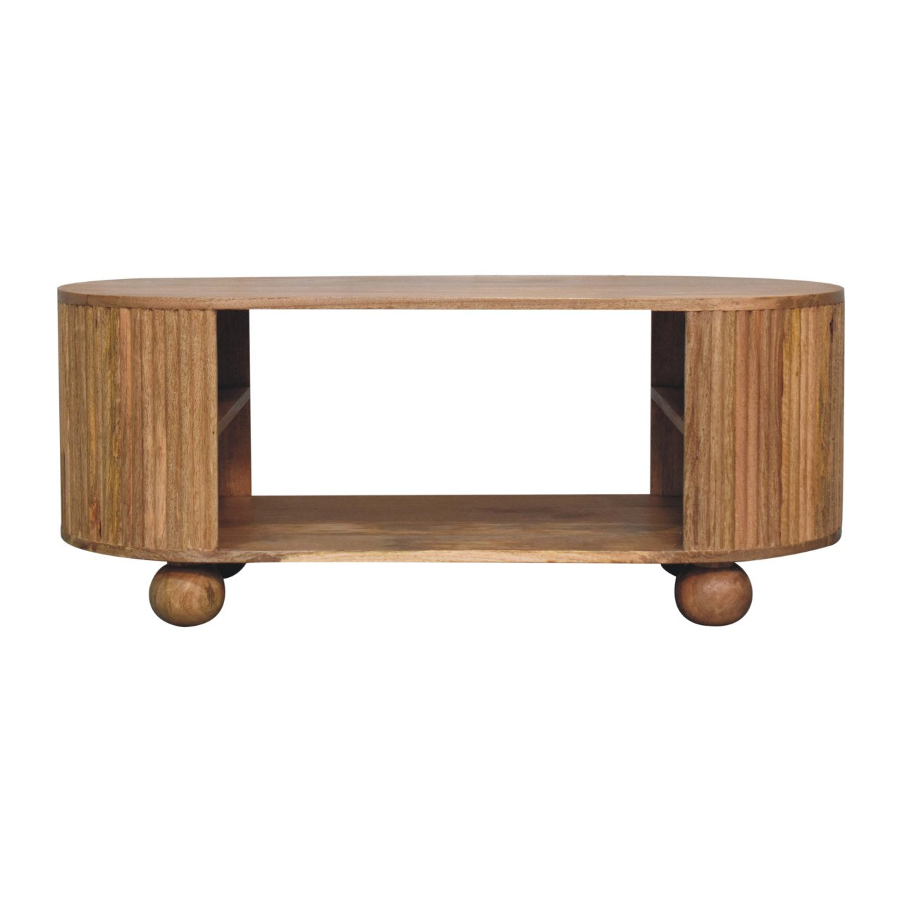 Soba Ball Open Coffee Table — main view, handcrafted solid mango wood