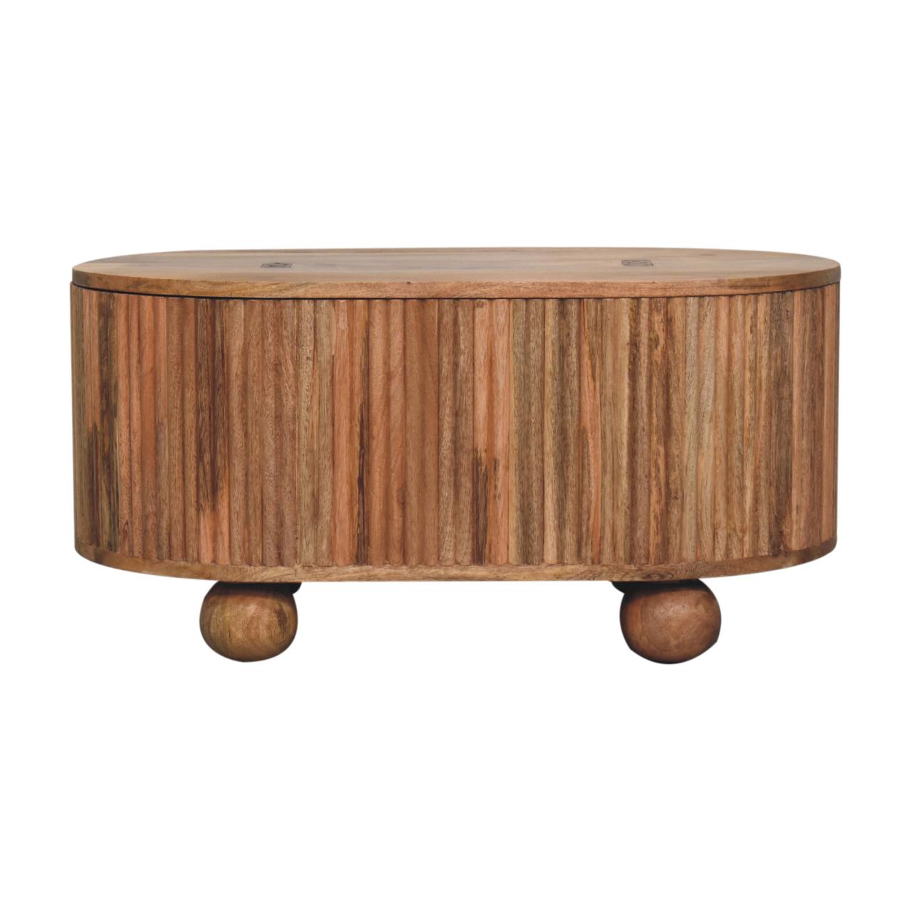 Soba Ball Lid-up Coffee Table — front three-quarter view