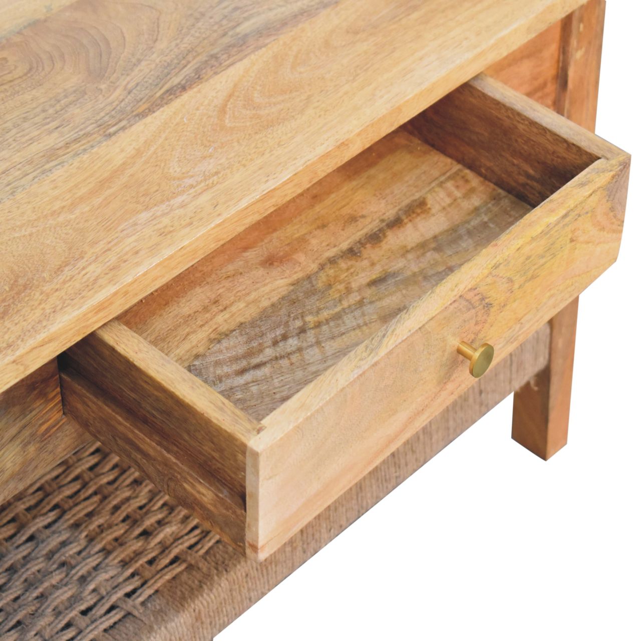 Rope 2 Drawers Coffee Table | Solid Mango Wood