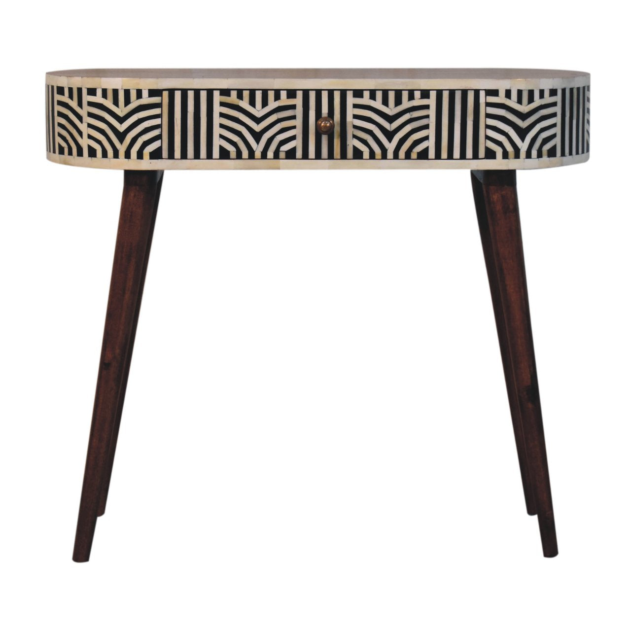 Honey Caramel Edessa Bone Inlay Console Table | Solid Mango Wood