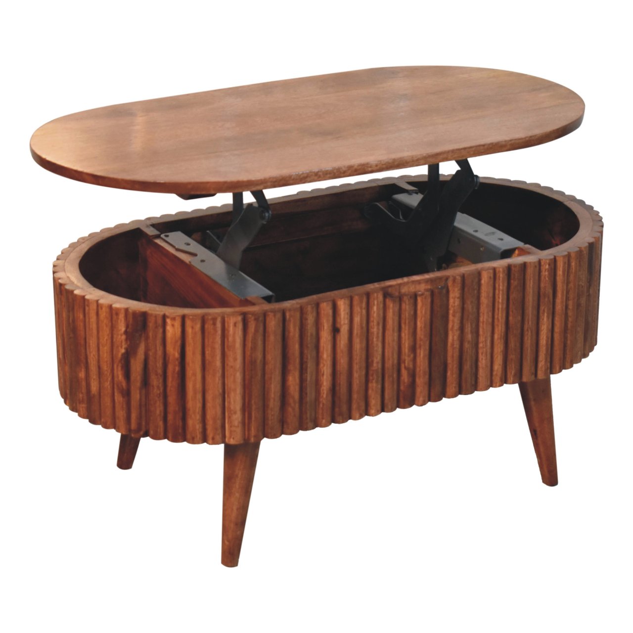 Honey Caramel Mokka Coffee Table — main view, handcrafted solid mango wood