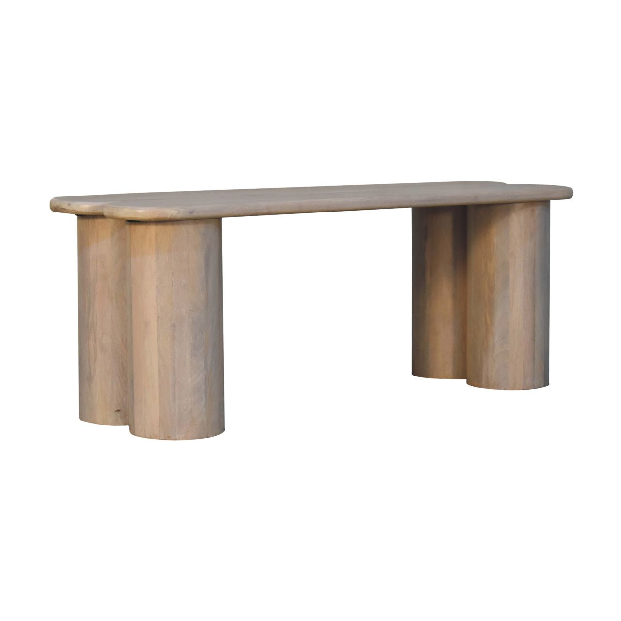 Twin Plank Bench — front three-quarter view