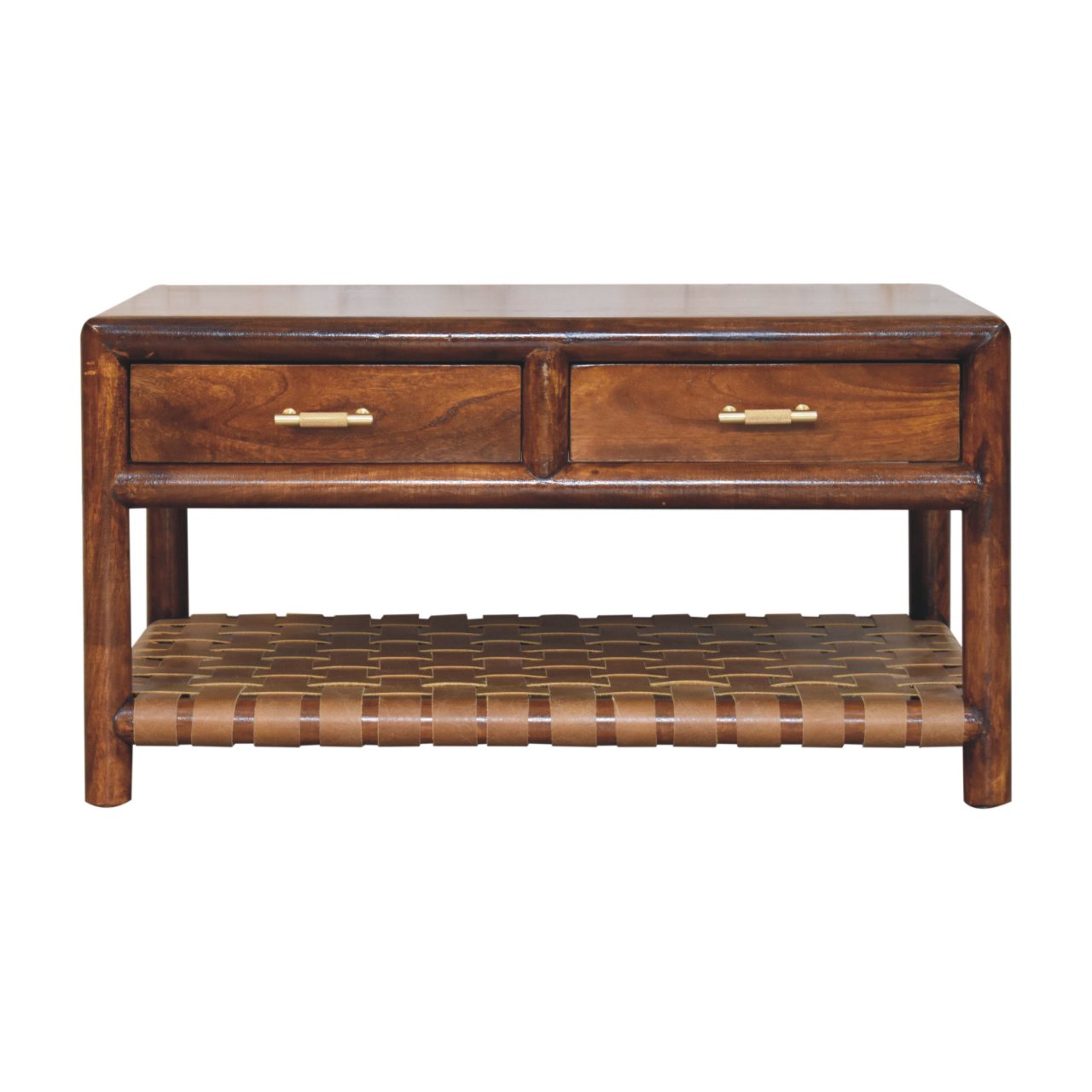 Regency Woven Coffee Table with 4 drawers — main view, handcrafted solid mango wood