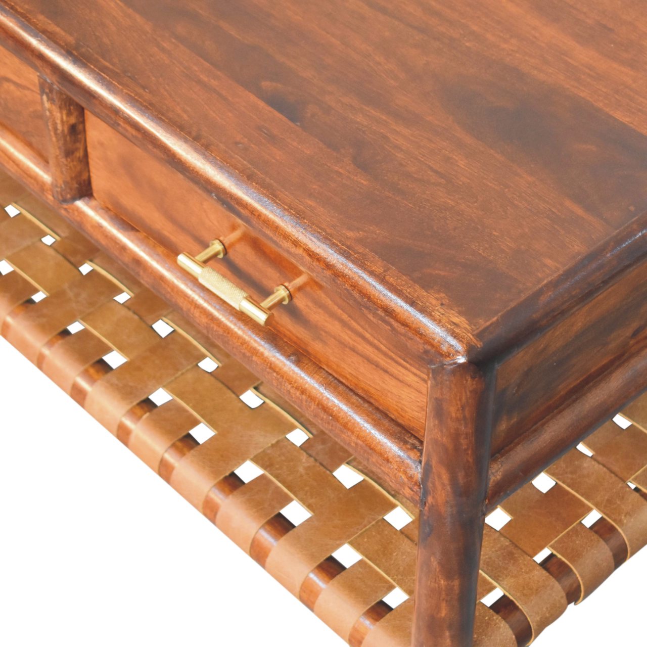 Regency Woven Coffee Table with 4 drawers — detail close-up
