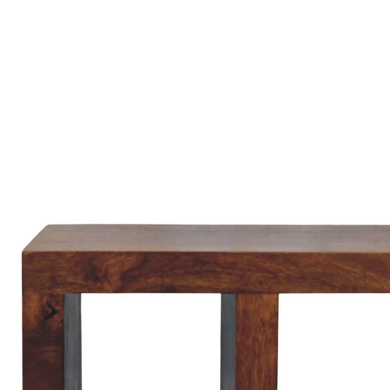 Orion Curved Chestnut Media Unit | Solid Mango Wood