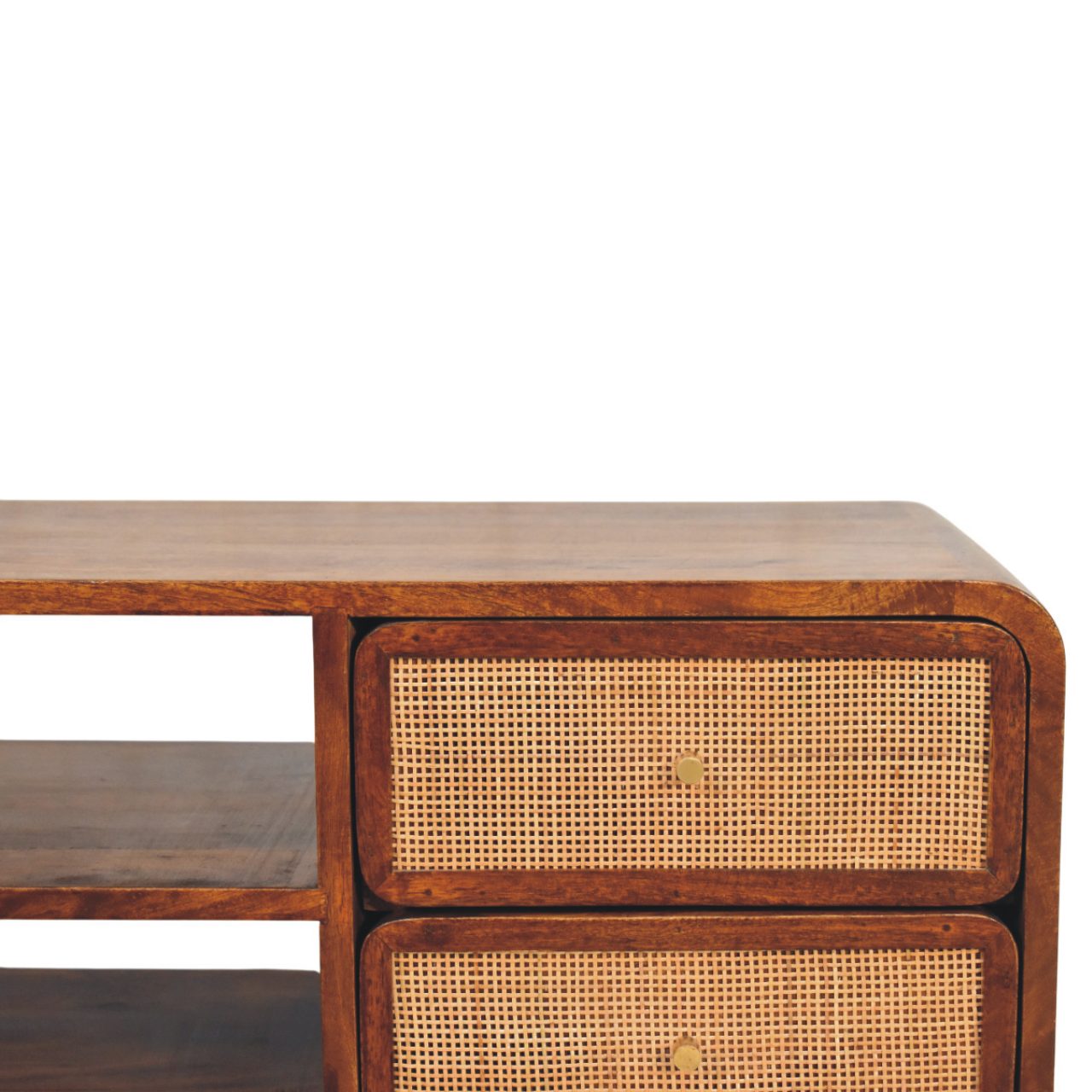 Larissa 4 Drawer Chestnut Media Unit | Solid Mango Wood