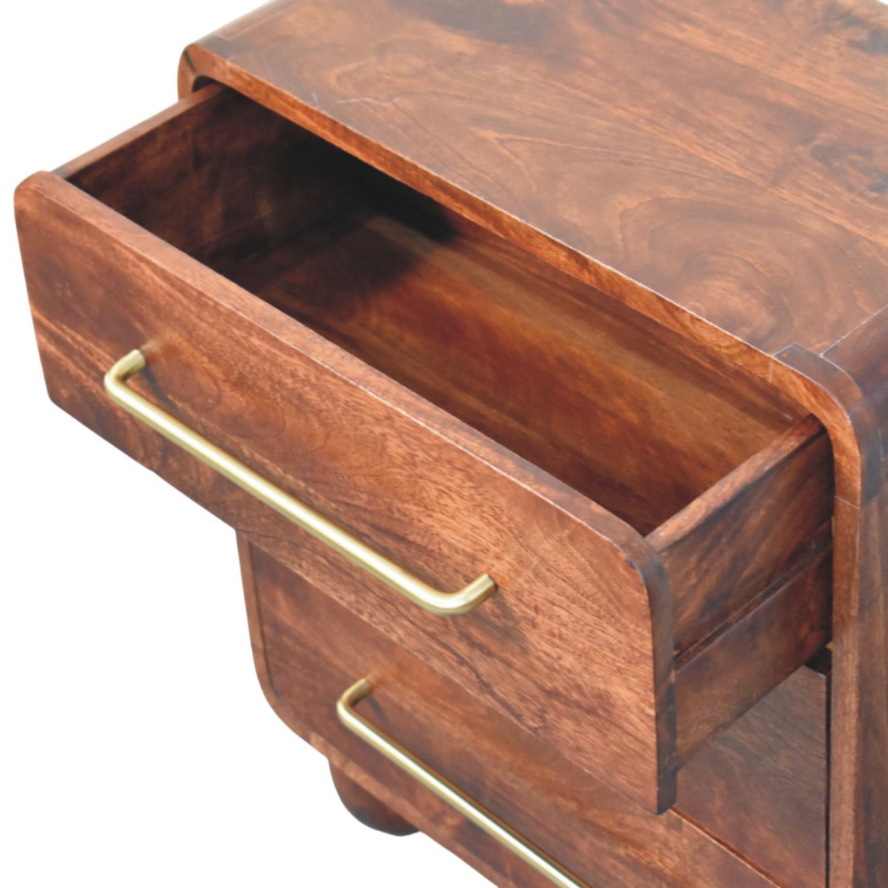 3-Drawer Rounded Chest | Solid Mango Wood
