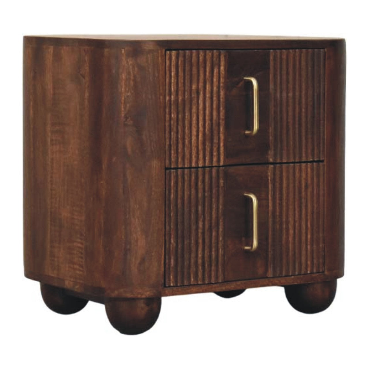 Marlowe Fluted Nightstand | Solid Mango Wood