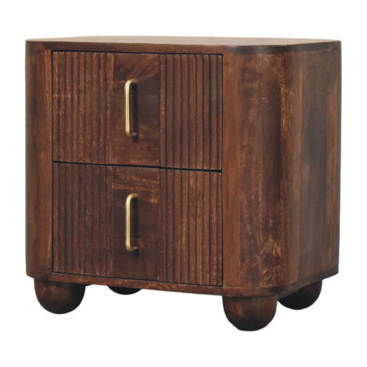 Marlowe Fluted Nightstand — side angle