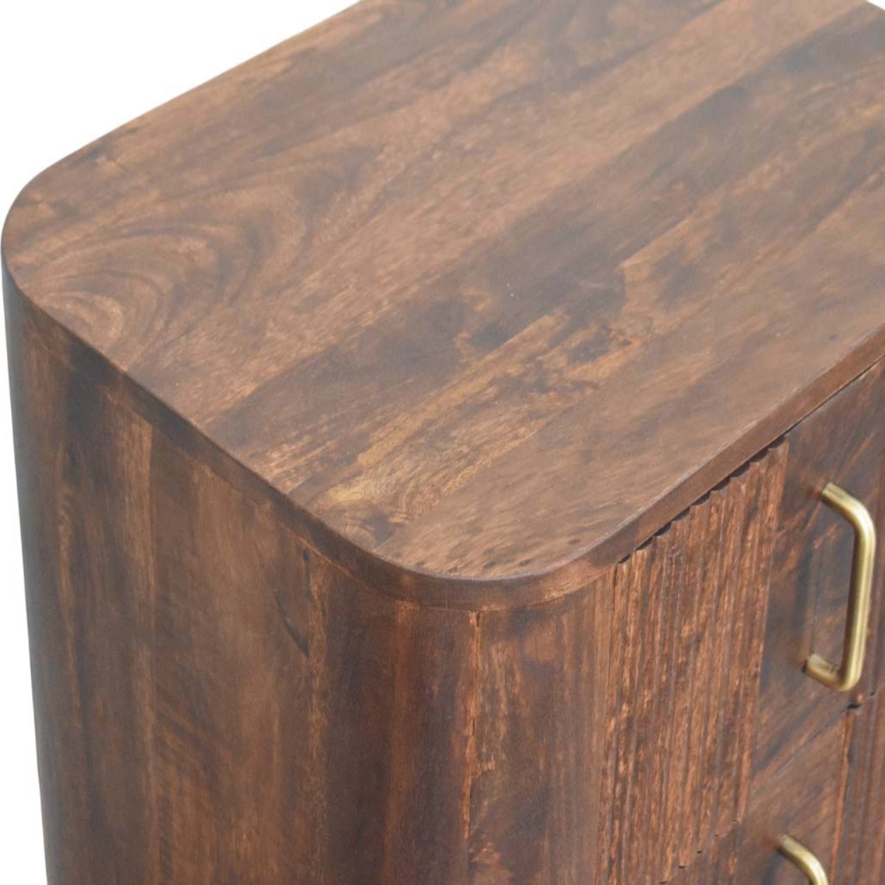 Marlowe Fluted Nightstand | Solid Mango Wood