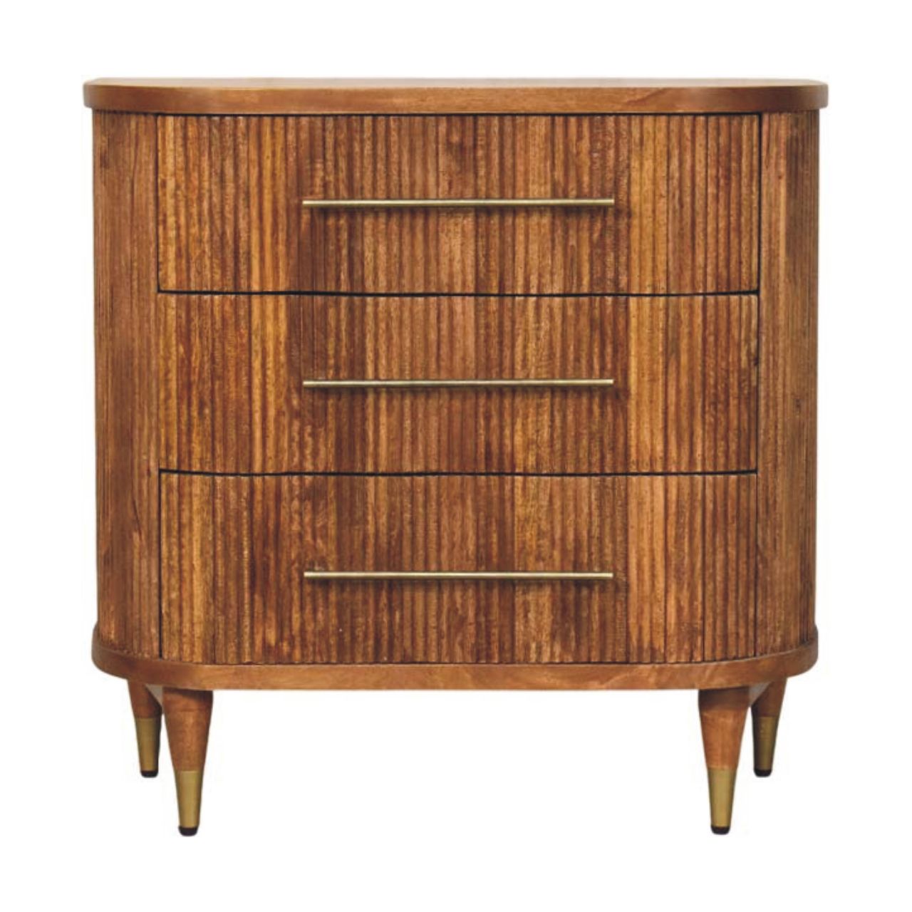 Emerson Ribbed 3-Drawer Chest | Solid Mango Wood