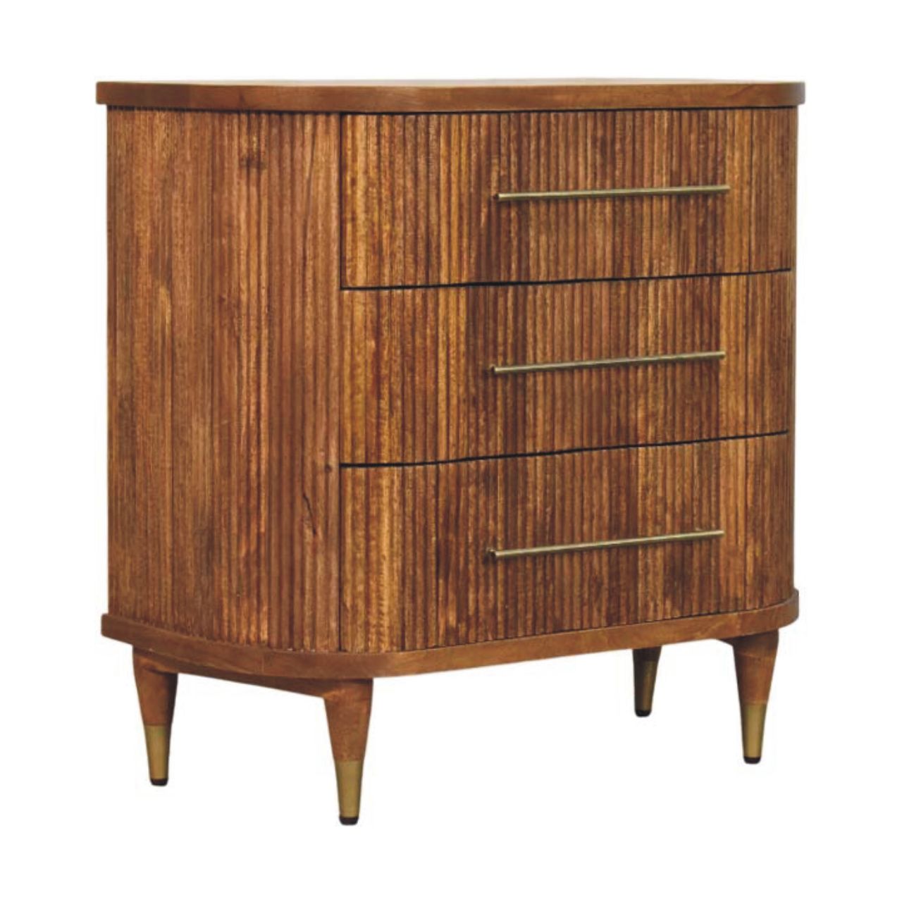 Emerson Ribbed 3-Drawer Chest — side angle