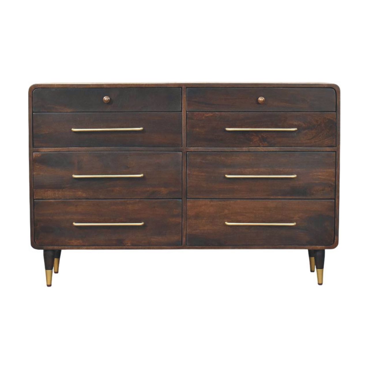 Valenza Six-Drawer Chest — main view, handcrafted solid mango wood