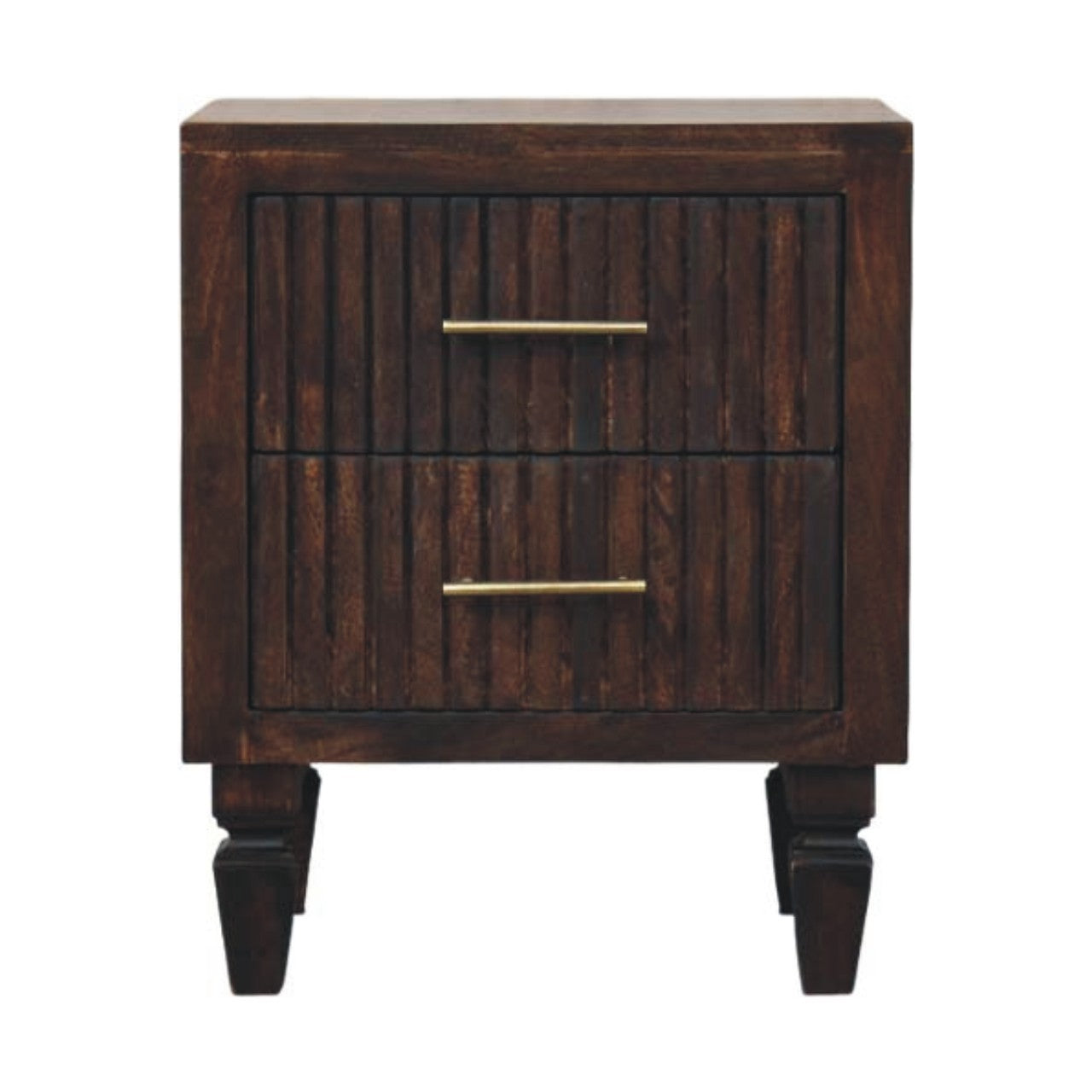 Belmont 2 Drawer Nightstand — main view, handcrafted solid mango wood
