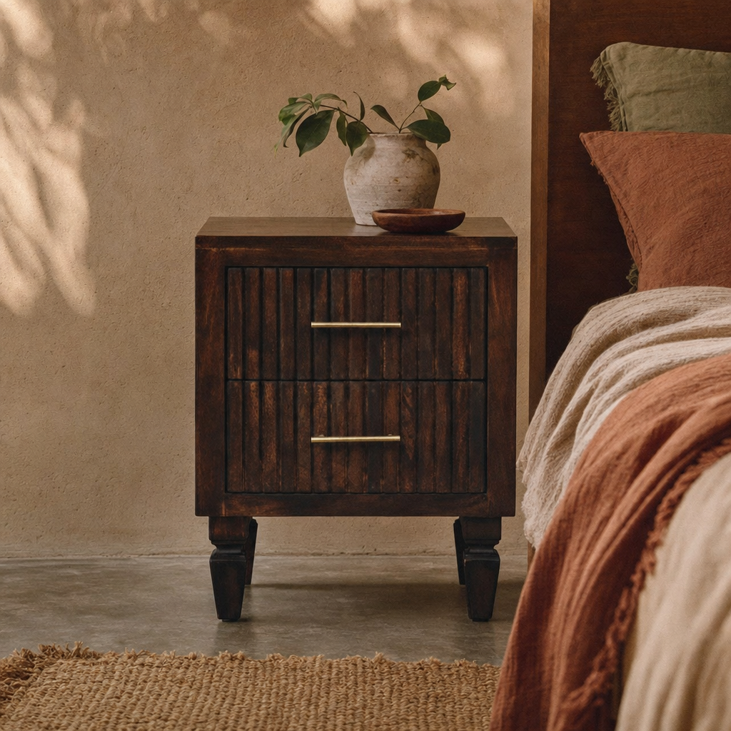 Belmont 2 Drawer Nightstand — lifestyle photo
